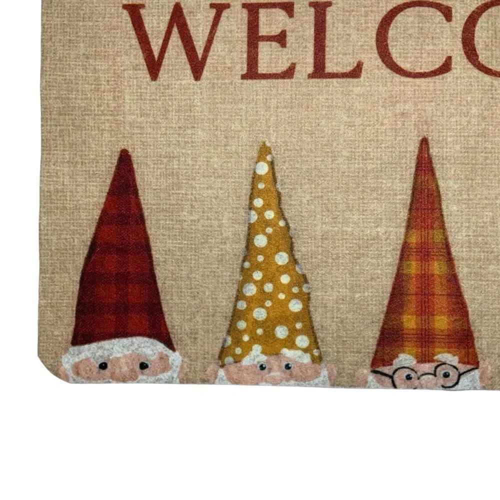 Thankful Home Accent Rug Gnome Welcome Mat Non Skid 17 x 30 in Neutral Rustic